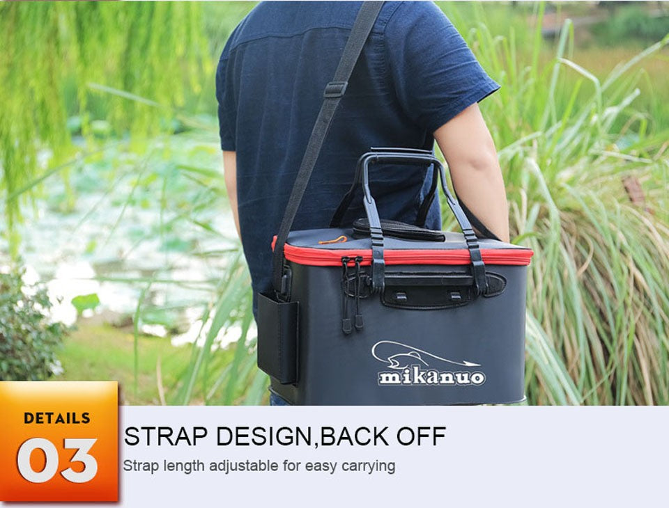WALK FISH Bolsa de Pesca Espessa Dobrável de EVA Balde de Pesca Portátil Caixa de Peixe Vivo Armazenamento ao Ar Livre Bolsa Impermeável para Acampamento e Caminhada