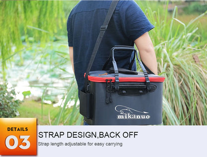 WALK FISH Bolsa de Pesca Espessa Dobrável de EVA Balde de Pesca Portátil Caixa de Peixe Vivo Armazenamento ao Ar Livre Bolsa Impermeável para Acampamento e Caminhada