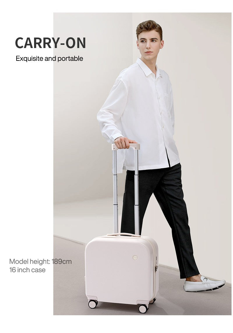 Mixi Carry On Suitcase 16 Inch Men Boarding Cabin Women Luggage Rolling Spinner Wheels Travel Bag 34L 100% PC Lightweight