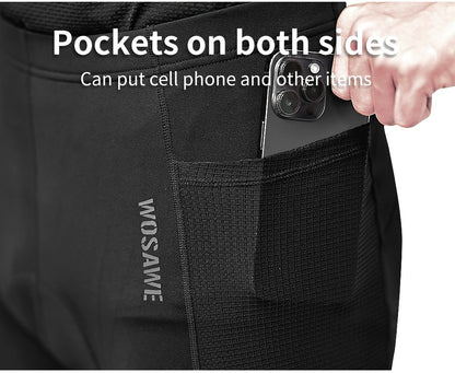 WOSAWE Men's Cycling Jersey Set Winter Fleece Cycling Jacket Pants Warm Long-sleeved Suit Bike Bicycle Jacket Riding Suit