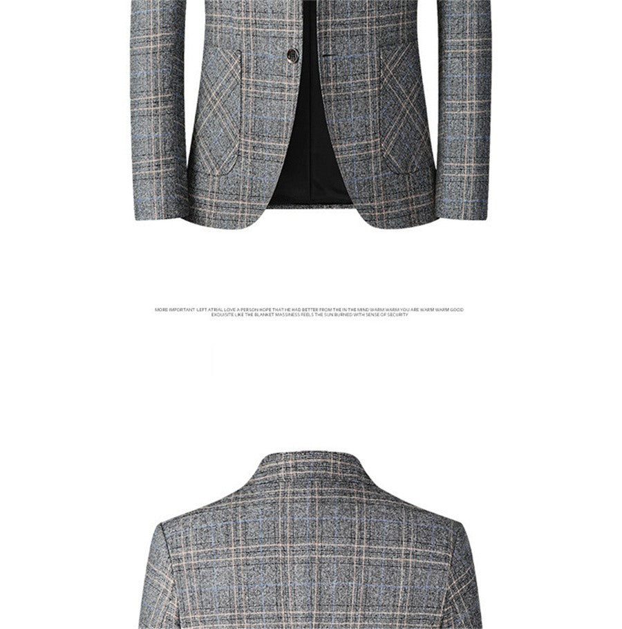 FGKKS New Spring Autumn Blazers Men Slim Fit British Plaid Formal Suit Jacket Party Wedding Business Casual Blazers Male