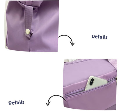 Double-layer expandable large-capacity luggage bag, new multi-functional foldable portable gym bag, sports travel bag-tan