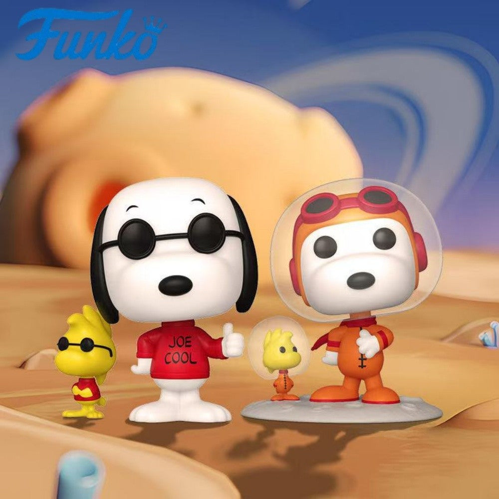 Funko Pop Snoopy Beagle Scouts Série Boneco de Ação Anime Woodstock Astronauta Joe Cool Brinquedo Modelo Figuras Edição Limitada Presentes