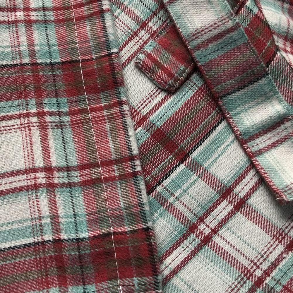 Casual Retro Irregular Women Plaid Skirt Bow-knot Elastic Waist Shirt Style Blue White Lattice Mini A-line Shortskirt