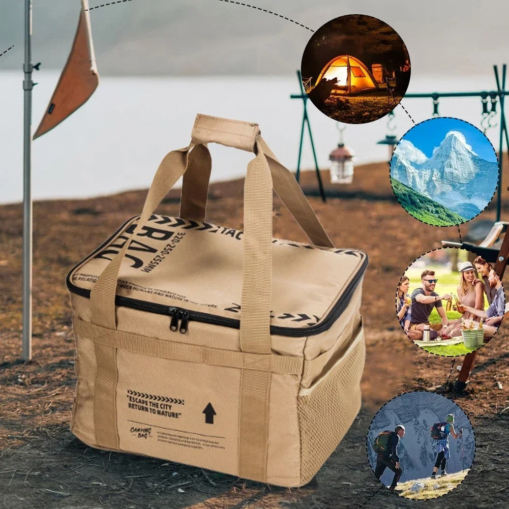 30-42L Tactical Camping Storage Bag Insulated Folding Box Waterproof Picnic Tableware Field Equipment Outdoor Gear Organizer