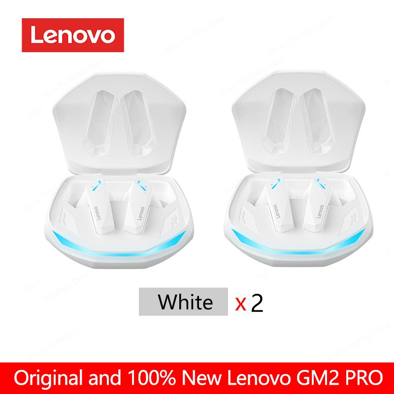 Fone de Ouvido Original Lenovo GM2 Pro Bluetooth 5.3 Sem Fio para Jogos com Baixa Latência Chamada HD Fones de Ouvido com Modo Duplo e Microfone GM2Pro