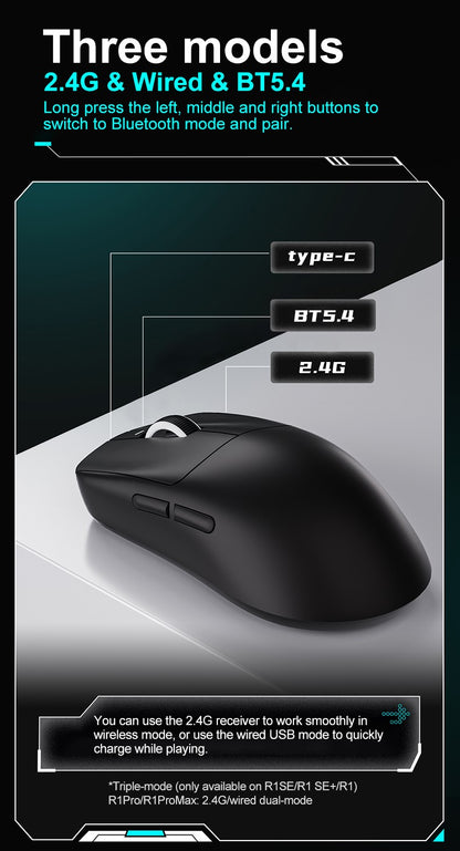ATK VXE R1 Pro MAX Dragonfly R1 Bluetooth Gaming Mouse PAW3395 2.4G Wireless E-sports Mice Rechargeable Lightweight Ergonomic