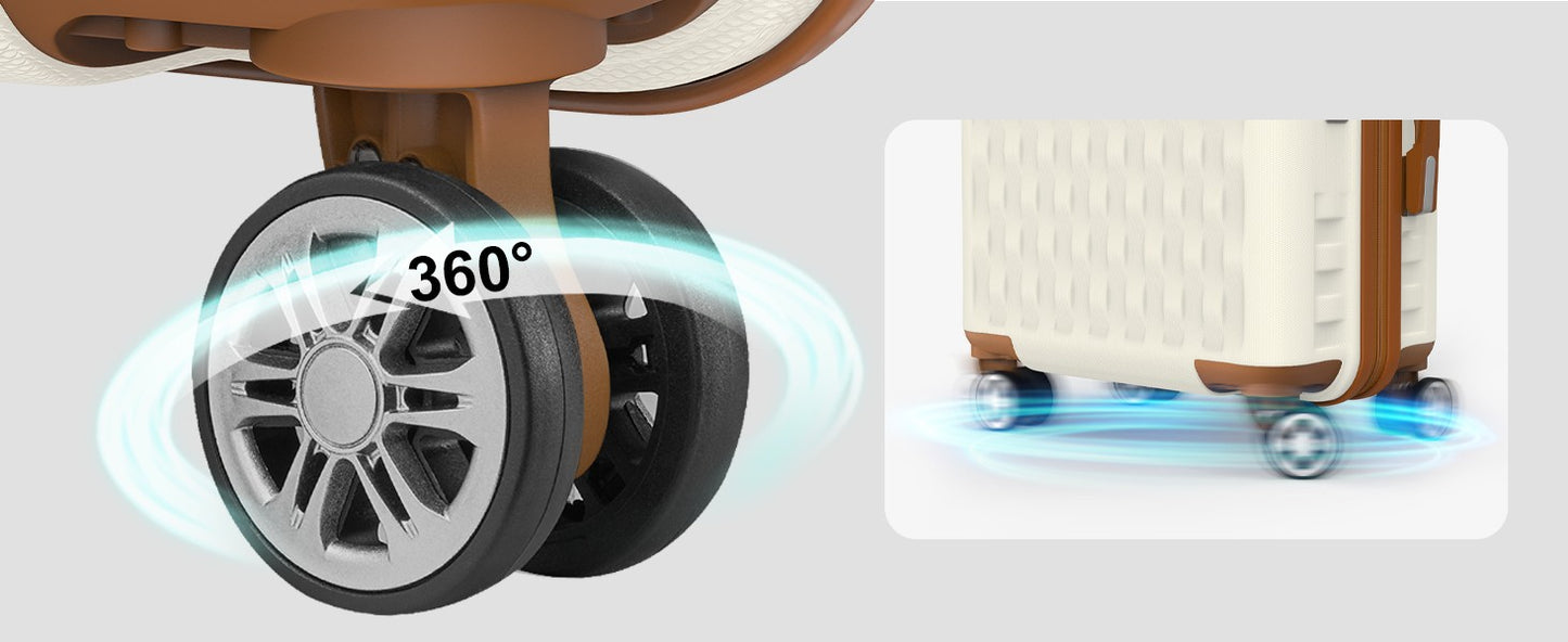 Melalenia Conjunto de Bagagem de Viagem de 7 Peças, Mala Rígida Leve e Durável com Bolsa de Viagem e Necessaire, Cadeado TSA