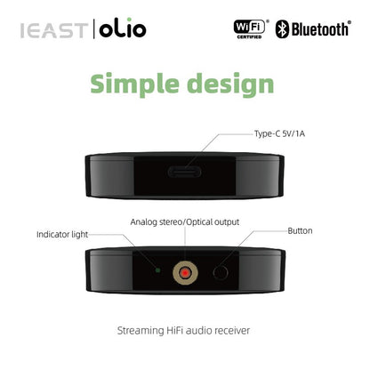 Olio-AirPlay2 Wireless WiFi Bluetooth Audio Receiver Player, Qplay Music Box, Alexa, Siri,Google ,Assistant,AmazonMusic, Tidal