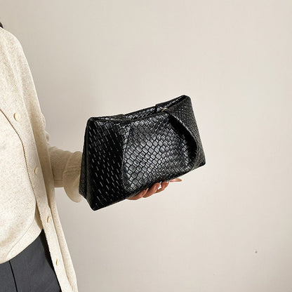 Large Capacity Shoulder Bag New Fashion Popular Woven Commuter Simple Clutch Bags Retro Evening Phone Pocket