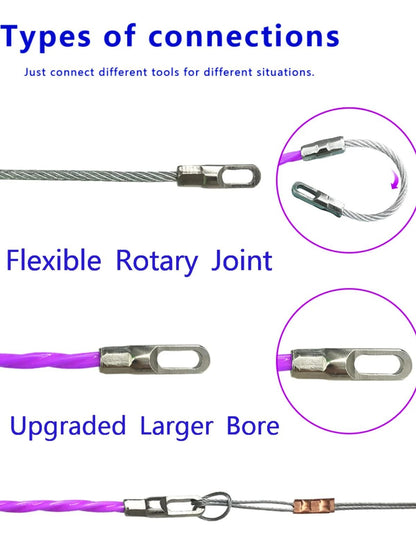 Extrator de Cabo PET de 4,3 mm Fita Guia Fio Elétrico Vareta Passa Fio Dispositivo de Condução Kit de Rosca para Eletricista de Construção