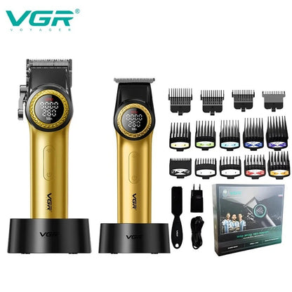 VGR Hair Trimmer Professional Hair Cutting Machine Electric Barber Clippers Adjustable 9000RPM Metal Trimmer for Men V-001 V-977