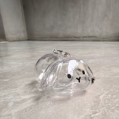 Transparent Rabbit Hair Keepsake Bottle Pet Hair Storage Capsule Keychain Thoughtful Gift for Rabbit Lovers And Owners