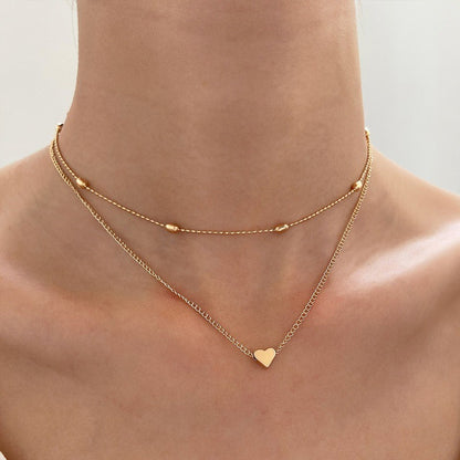 Colar de Pingente em Camadas na Corrente de Pescoço Feminino Cristal Zircônia Coração Estrela Charm Colar Camadas Vintage Joias de Pescoço Femininas Quentes