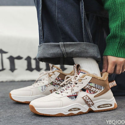 Snow Boots Men Boot High Top Winter Student Sports Plush Lace Up Anti Slip Comfortable Outdoor Warm Cold Proof Cotton Shoes