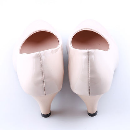 Shoes Ladies Pumps Medium Heel Nude Sexy High Heels Weeding Shoes Women Office Work White Pumps Party Shoes