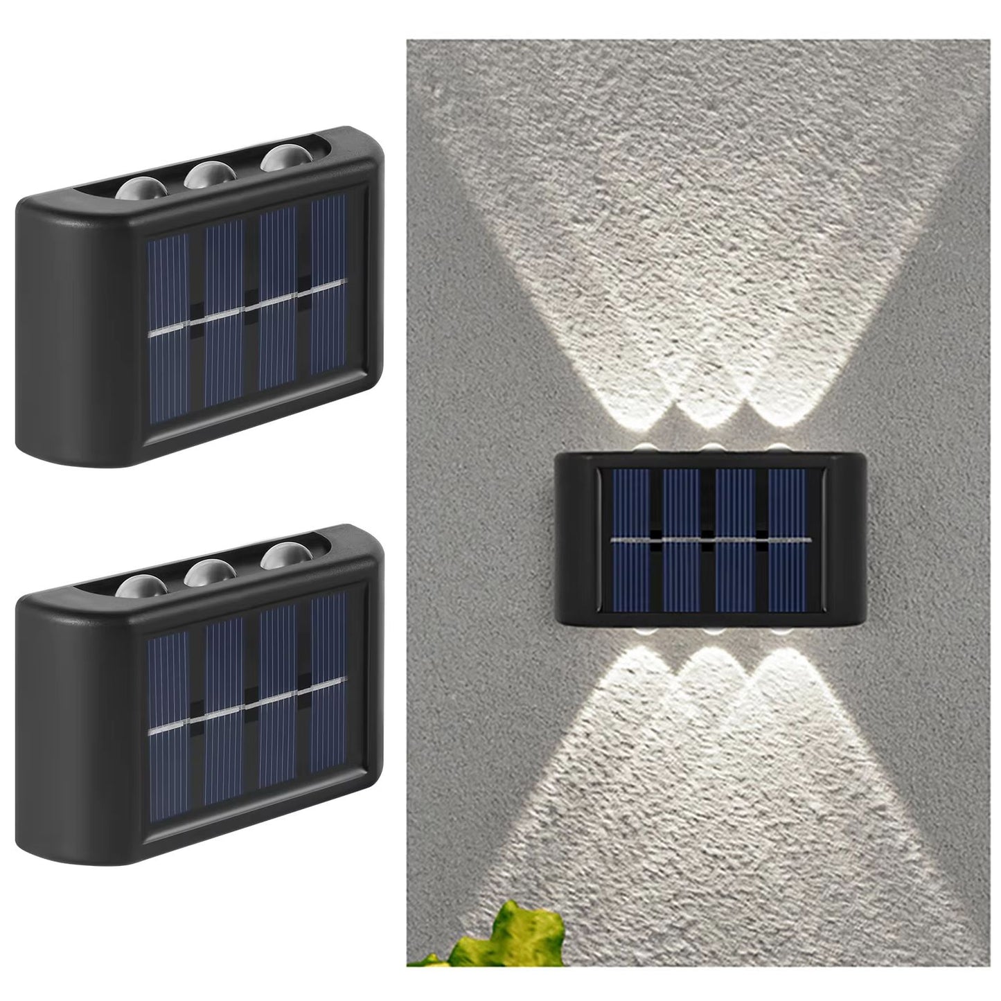 Solar Up And Down Double-headed High Brightness Wall Lights Garden Lights Door Sign Wall Lights Outdoor Waterproof Wall Washer