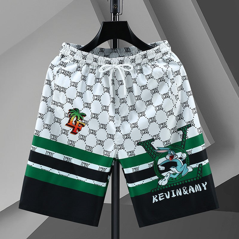 2025 Summer New 3D Printed Men's Casual Shorts Motorcycle Riding Shorts LV Same Style Beach Swimming and Surfing Sports Shorts