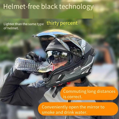Capacete de motocicleta masculino e feminino com lente dupla antiembaçante integral para motoqueiro com pedal de cruzeiro e capacete universal para todas as estações com certificação DOT