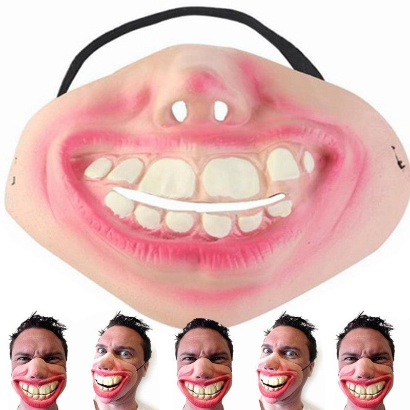 Half Face Clown Mask Creative Adult Latex Masks Cosplay Props Humorous Elastic Band Funny Halloween Horrible Party Decoration