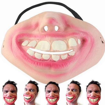 Half Face Clown Mask Creative Adult Latex Masks Cosplay Props Humorous Elastic Band Funny Halloween Horrible Party Decoration