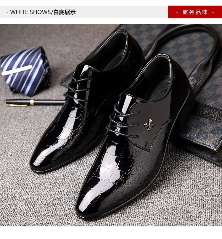 Men's  Leather Shoes Black Soft Leather Soft Bottom Spring And Autumn Best Man Men's Business Formal Wear plus size 38-48