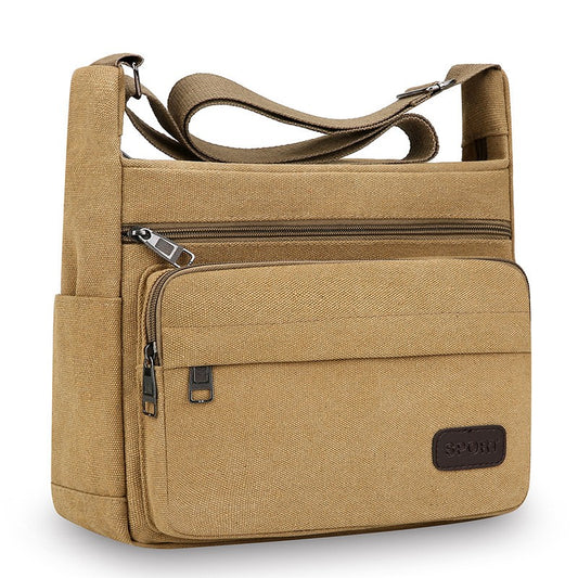 Men's Canvas Messenger Bag Single Shoulder High Quality Crossbody Bag Messenger Bag Commuter Travel Daily Use With Compartment