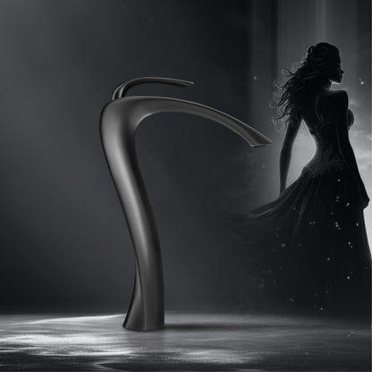Chrome Luxury Brass Bathroom Vanity Faucet Modern Deck Mounted Basin Tap With Anti-Leak Ceramic Valve Hot/Cold Water Control