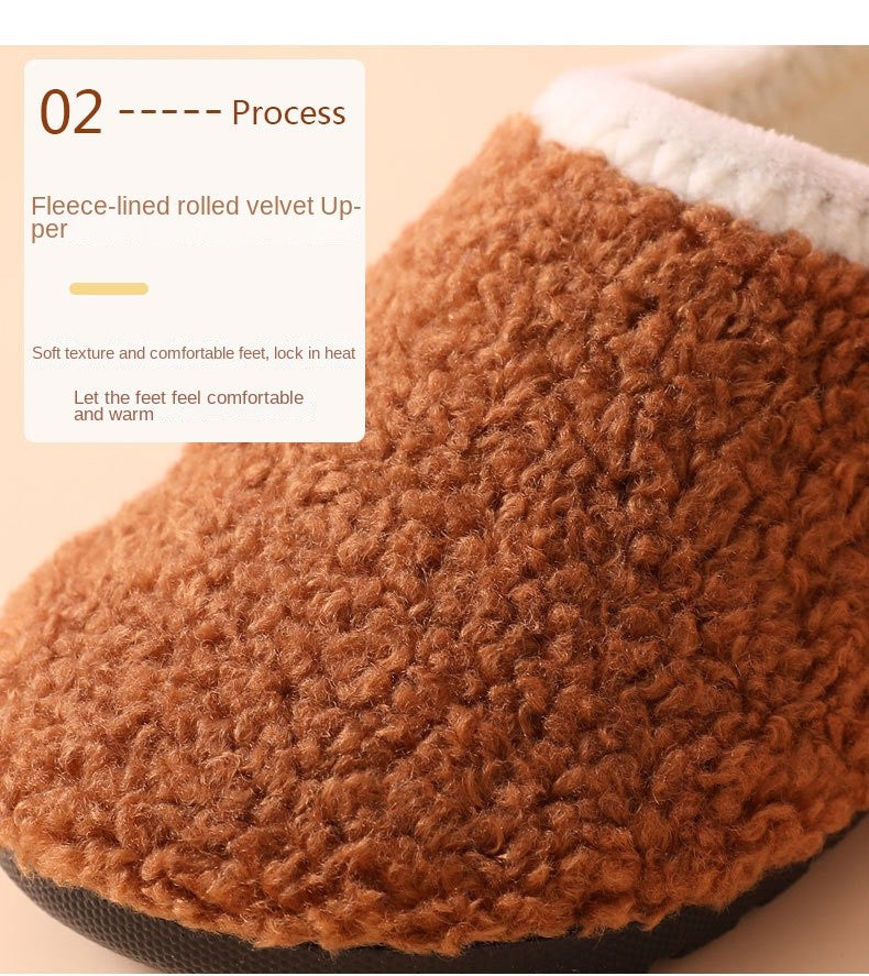 Children Cotton Slippers Solid Warm Kids Winter Home Shoes Boys Girls Plush Floor Shoes Indoor Soft Sole Anti-slip Cotton Shoes