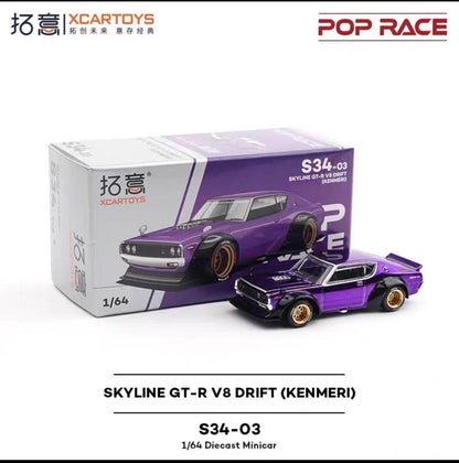 POP RACE 1/64 Porsche RWB Skyline GTR PANDEM DATSUN Mazda RX7 Toyota Coleção de Carros Miniatura de Liga Fundida em Vitrine