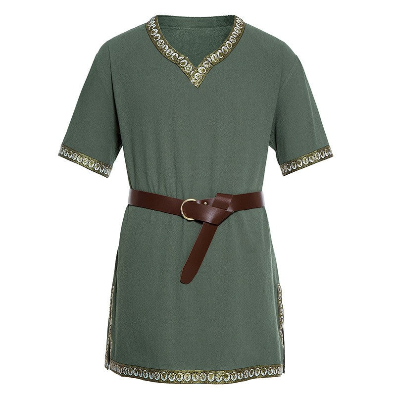 Knight Cosplay Medieval Costume Tunic Halloween Costumes for Men Adult Viking Pirate Disguise Fancy Clothing Carnival Shirts