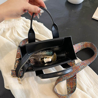 New printed letter tote bag, niche design handbag, European and American fashion crossbody bag, retro shoulder bag