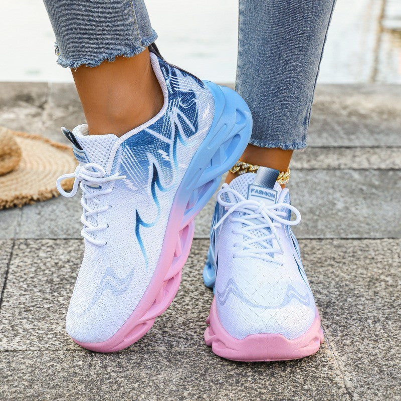 Tênis Casual Feminino Esportivo Respirável Leve Antiderrapante Plano Calçados para Caminhada Corrida ao Ar Livre Tênis Vulcanizado Feminino