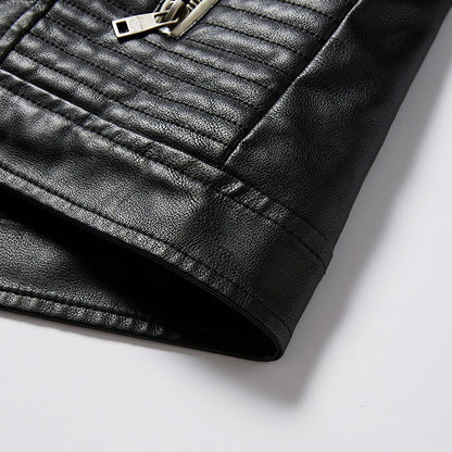 Mens Vintage Motorcycle Jacket 2023 Men Fashion New Biker Leather Jacket Male Embroidery Bomber Coat Winter Fleece Pu Overcoat