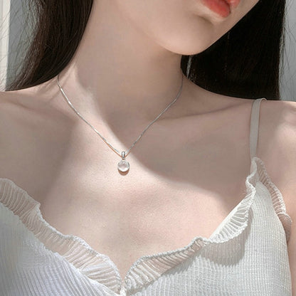 Colar de Coração de Zircônia Rosa Planeta da Moda Colar de Corrente de Clavícula Estética Feminina Presente de Dia dos Namorados Joias de Festa