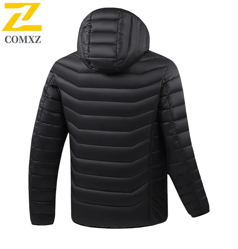 Intelligent Electric Heated Jacket Men Winter Warm Parka 3 Modes Adjustable Anti-Cold Ski Outdoor Camping Hiking Thermal Coat