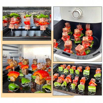 10/20/30pcs Kabob Skewers Stainless Steel Sticks For Grilling Reusable Kebab Tool Barbecue Stainless Steel BBQ Stick Chicken