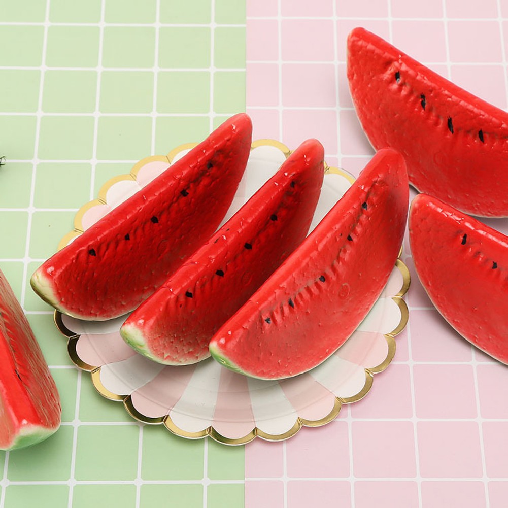 4pcs Artificial Fruits Simulated Watermelon Model Fruit Slices Photography Prop Foam Fake Watermelon Ornament Food Holiday Party