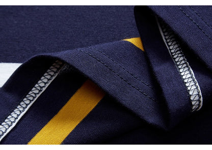 Men Business Long Sleeve Polo Shirt 2024 Spring New Fashion Stripe Embroidery Long Sleeve T-Shirt Cotton Casual Polo Shirts Men