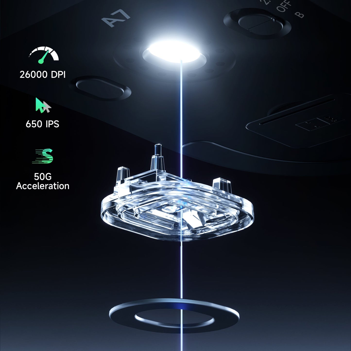 MCHOSE A7 Ultra Mouse Gamer Sem Fio Sensor de Alta Precisão Pixart3950 Design Leve Taxa de Polling de 8000Hz Chip Principal Realtek