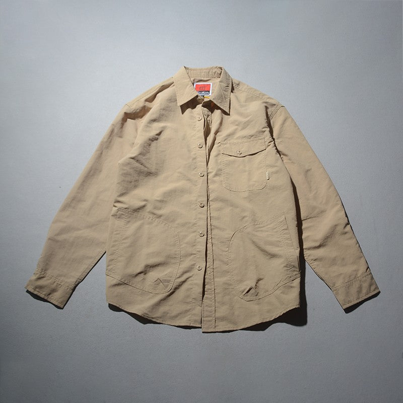 2025 Autumn New Japanese Retro Long-Sleeve Turn-down Collar Outdoor Cargo Shirt Men's Simple Fashion Loose Washed Casual Blouses