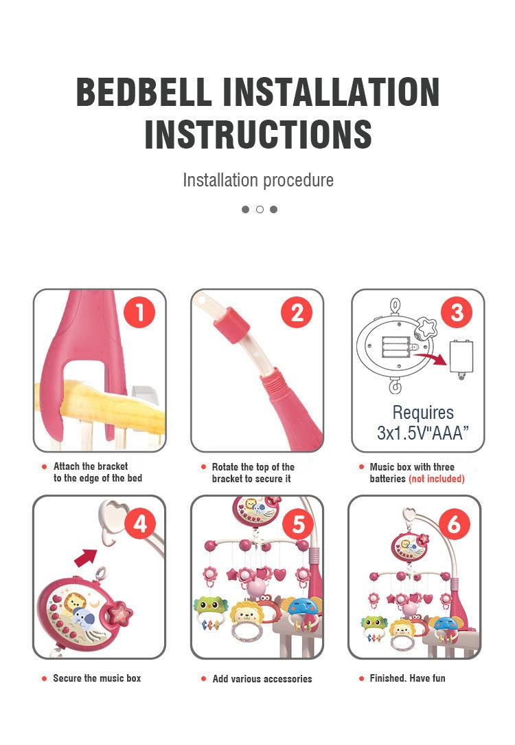 Baby Musical Crib Mobile And Rattle Remote Control Function 360 Rotating Mobile Baby Toys With Projection Hanging Bell Toy Gifts