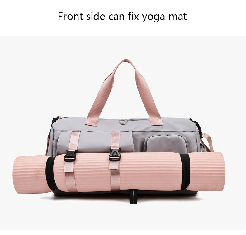 Women's Durable Nylon Sports Gym Bag with Shoe Compartment - Multifunctional Fitness Duffle for Yoga, Travel & Weekend Trips