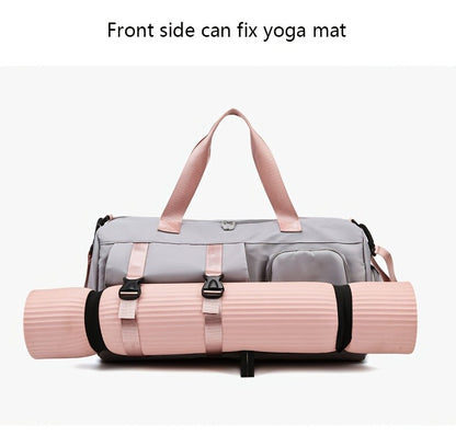 Women's Durable Nylon Sports Gym Bag with Shoe Compartment - Multifunctional Fitness Duffle for Yoga, Travel & Weekend Trips