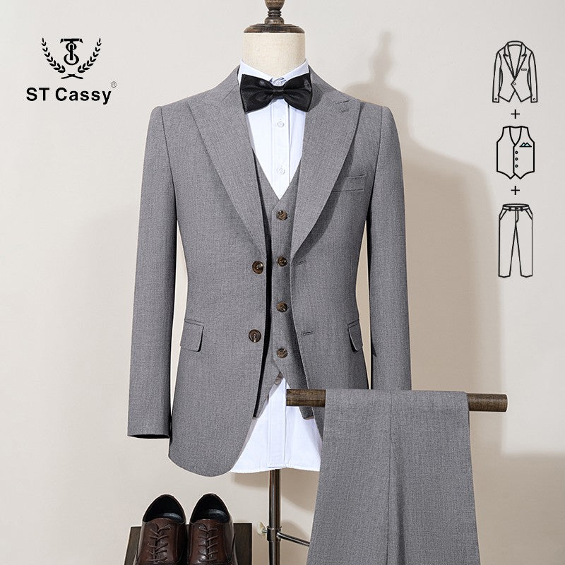 ST Cassy new 2 buttons on suit modern design mens office wear blazer coustime homme luxe Bead edge craftsmanship