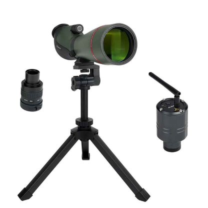 Telescópio terrestre Svbony SA412 20-60X80 com câmera Wi-Fi para fotografia e observação de pássaros