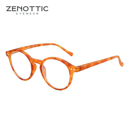 Óculos de Leitura Retrô ZENOTTIC 2025 Antiluz Azul Para Leitura Moda Leve Óculos Feminino Masculino Dioptria 0 a 4.0