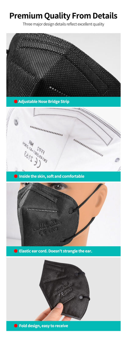 FFP2 Face Masks Masques CE KN95 Face Mask Filter 5Layers Adult KN95 Mascarillas Quirurgicas Homologadas Reusable FFP2 Face Mask