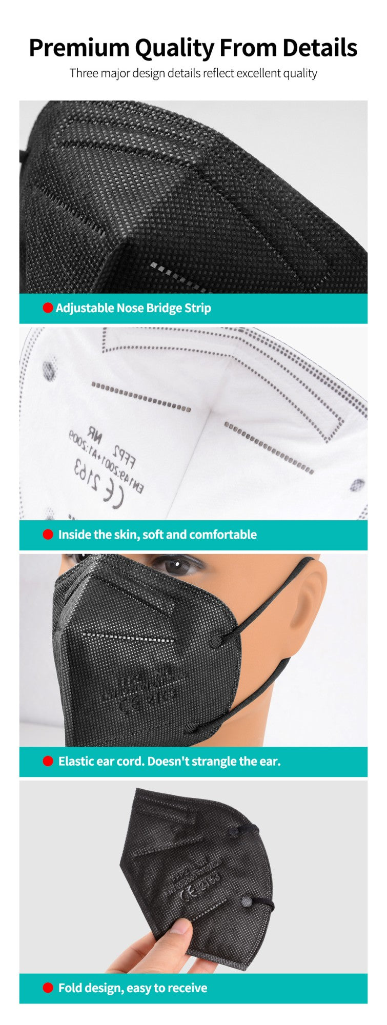 FFP2 Face Masks Masques CE KN95 Face Mask Filter 5Layers Adult KN95 Mascarillas Quirurgicas Homologadas Reusable FFP2 Face Mask