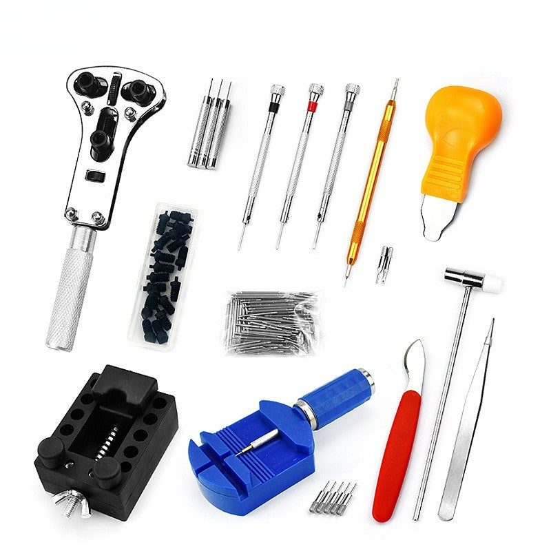 Kit de Ferramentas para Reparo de Relógios Removedor de Pinos de Pulseira Abridor de Caixa Removedor de Pinos de Mola Substituição de Bateria de Relógio Conjunto de Agulhas de Pulseira Acessórios